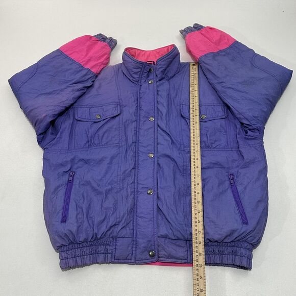 Rock Creek Insulated Jacket Purple With Pink Snap Front Closure, Size L - Picture 4 of 6